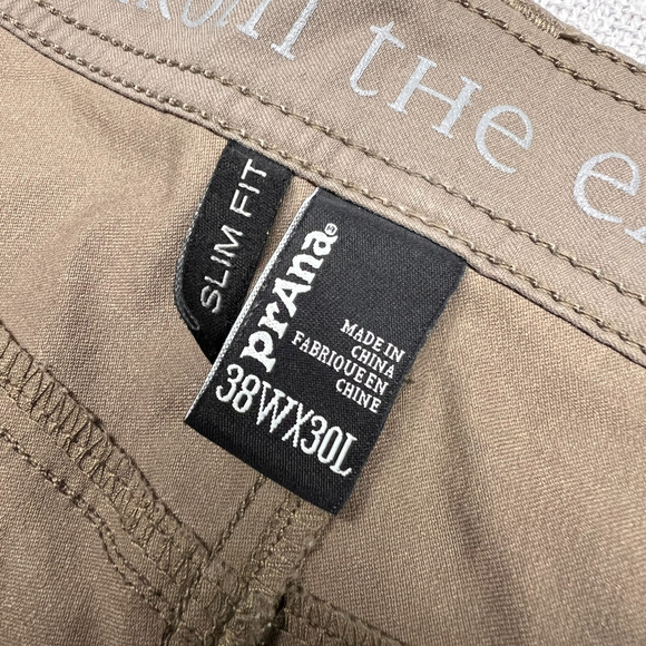 Prana Pants Mens 38x30 Brown Nylon Slim Fit Performance Hiking Outdoor Stretch - Picture 5 of 8
